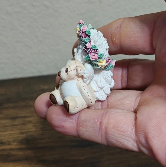 1996 Vintage Dreamsicles Playmates Angel Cherub Holding Teddy Bear Figurine - Picture 4 of 12